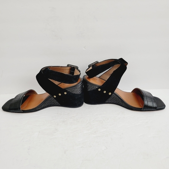 New Donald Pliner Women's Bellville Suede Crocco Wedge Sandals, Size 9,5 - Picture 2 of 8